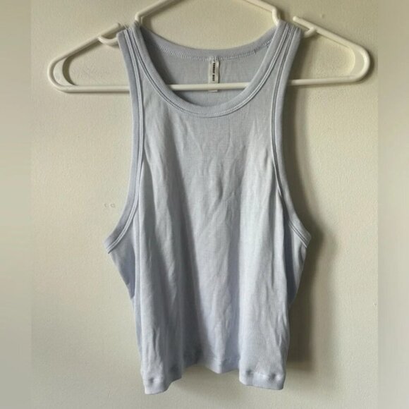 Sunday Best Tops - Sunday  Best Light Blue Ribbed Tank Top